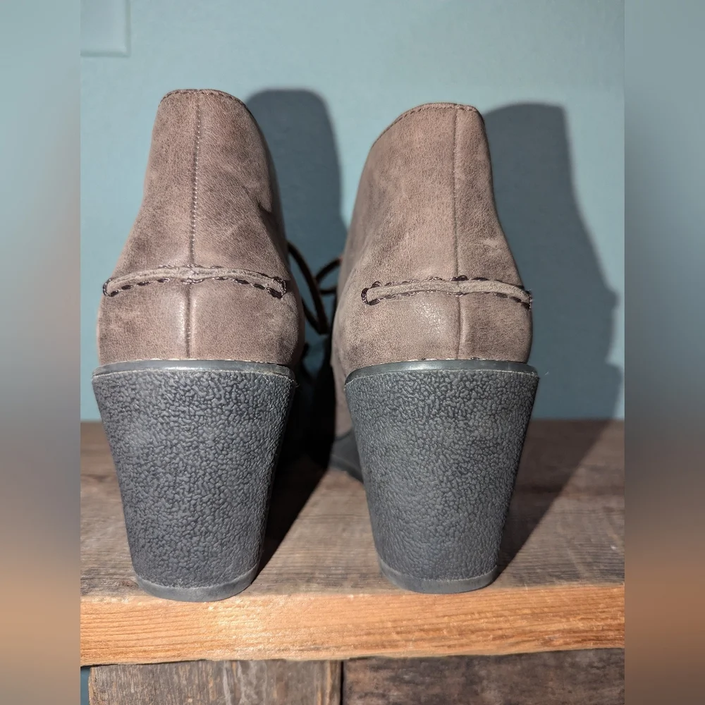 Sperry‎ Dark Brown Leather Wedge Booties